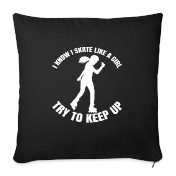 Roller Skating Inliner Skater Gift Inline Skating - Housse de coussin décorative 45 x 45 cm - noir - Devant