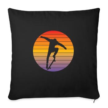 Skateboard Skating Longboard Skater Skateboarding - Housse de coussin décorative 45 x 45 cm - noir - Devant