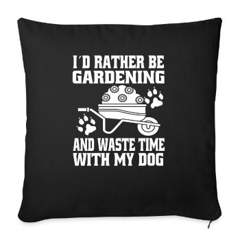 Garten Hund Gärtner Hunde Hobbygärtner Obstgarten - Sofakissenbezug 45 x 45 cm - Schwarz - Vorne