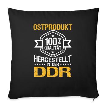 Ostprodukt Ostdeutscher Spruch DDR Ostdeutschland - Sofakissenbezug 45 x 45 cm - Schwarz - Vorne