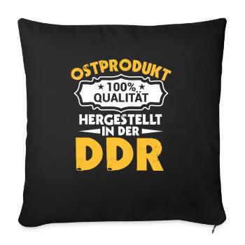 Ostprodukt Ostdeutscher Spruch DDR Ostdeutschland - Sofakissenbezug 45 x 45 cm - Schwarz - Vorne