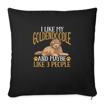 Goldendoodle Doodle Dog - Sofa pillowcase 17,3'' x 17,3'' (45 x 45 cm) - black - Front
