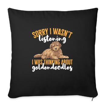 Goldendoodle Doodle Hund - Sofakissenbezug 45 x 45 cm - Schwarz - Vorne