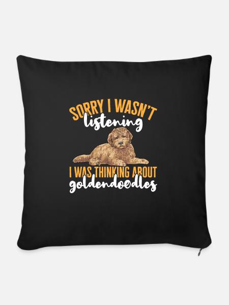 Goldendoodle Doodle Hund - Sofakissenbezug 45 x 45 cm - Schwarz