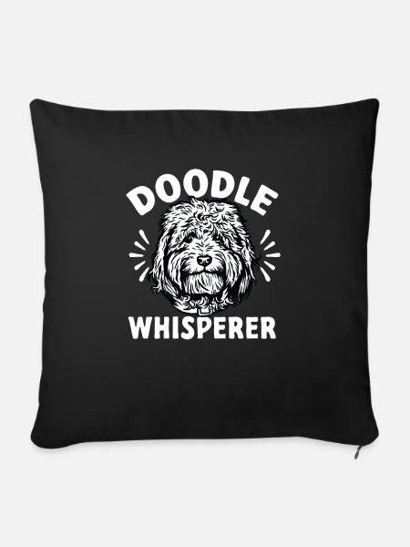 Goldendoodle Doodle Hund - Sofakissenbezug 45 x 45 cm - Schwarz