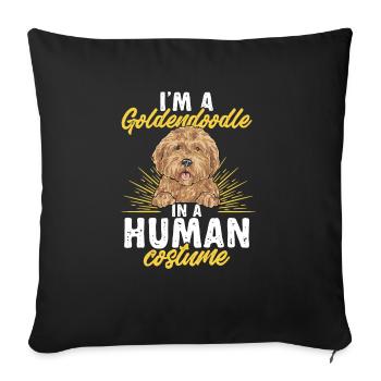 Goldendoodle Doodle Dog - Sofa pillowcase 17,3'' x 17,3'' (45 x 45 cm) - black - Front