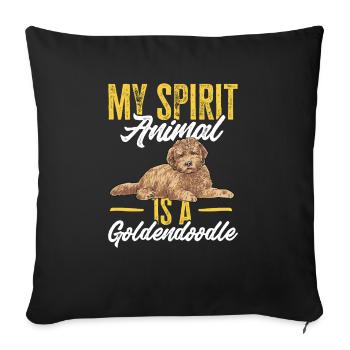 Goldendoodle Doodle Hund - Sofakissenbezug 45 x 45 cm - Schwarz - Vorne
