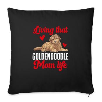 Goldendoodle Doodle Hund - Sofakissenbezug 45 x 45 cm - Schwarz - Vorne