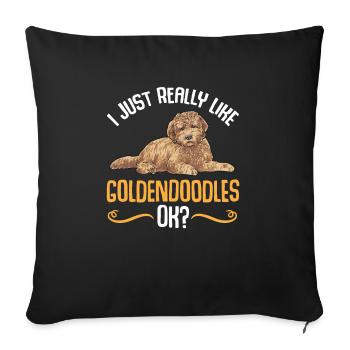 Goldendoodle Doodle Dog - Sofa pillowcase 17,3'' x 17,3'' (45 x 45 cm) - black - Front