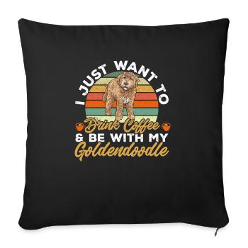 Goldendoodle Doodle Dog - Sofa pillowcase 17,3'' x 17,3'' (45 x 45 cm) - black - Front