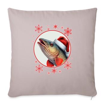 Pêche Pêcheur Pêcheuse Noël Pêcheur Poisson - Housse de coussin décorative 45 x 45 cm - taupe clair - Devant