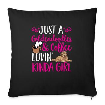 Goldendoodle Doodle Dog - Sofa pillowcase 17,3'' x 17,3'' (45 x 45 cm) - black - Front