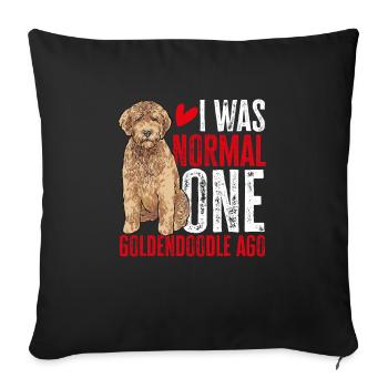 Goldendoodle Doodle Hund - Sofakissenbezug 45 x 45 cm - Schwarz - Vorne