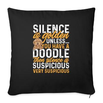 Goldendoodle Doodle Hund - Sofakissenbezug 45 x 45 cm - Schwarz - Vorne