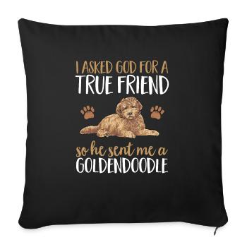 Goldendoodle Doodle Dog - Sofa pillowcase 17,3'' x 17,3'' (45 x 45 cm) - black - Front