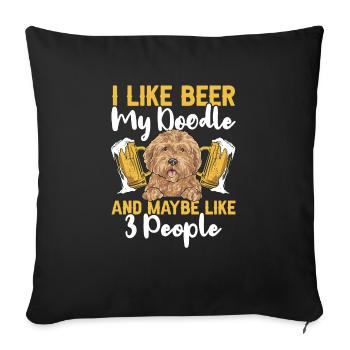 Goldendoodle Doodle Hund - Sofakissenbezug 45 x 45 cm - Schwarz - Vorne
