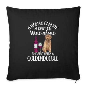 Goldendoodle Doodle Dog - Sofa pillowcase 17,3'' x 17,3'' (45 x 45 cm) - black - Front