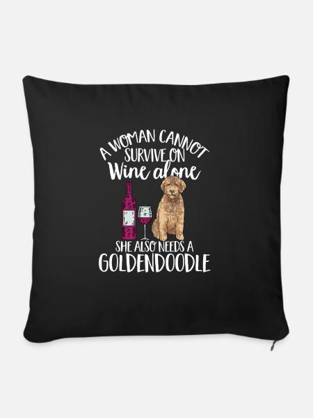 Goldendoodle Doodle Hund - Sofakissenbezug 45 x 45 cm - Schwarz