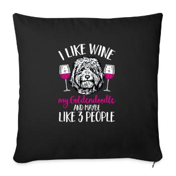 Goldendoodle Doodle Dog - Sofa pillowcase 17,3'' x 17,3'' (45 x 45 cm) - black - Front