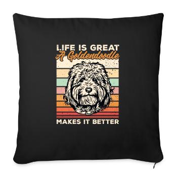 Goldendoodle Doodle Dog - Sofa pillowcase 17,3'' x 17,3'' (45 x 45 cm) - black - Front