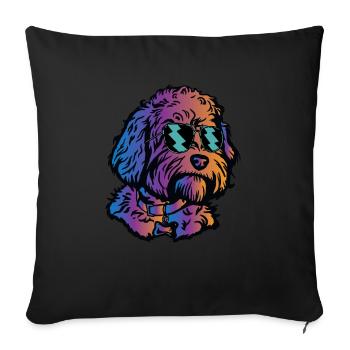Goldendoodle Doodle Dog - Sofa pillowcase 17,3'' x 17,3'' (45 x 45 cm) - black - Front