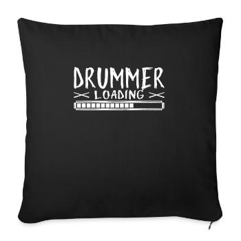 Drummer Loading Drumsticks - Funny Drummer Gifts - Sofa pillowcase 17,3'' x 17,3'' (45 x 45 cm) - black - Front