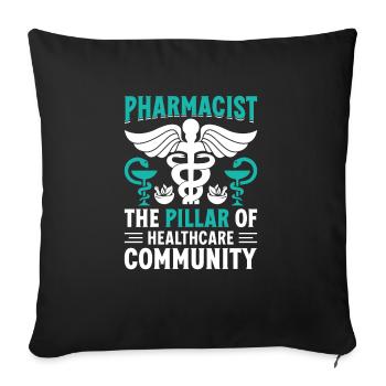Eingetragener Pharmazeut Pharmazietechniker Lebens - Sofakissenbezug 45 x 45 cm - Schwarz - Vorne