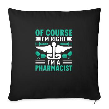 Apotheker Medizin Eingetragenes pharmazeutisches G - Sofakissenbezug 45 x 45 cm - Schwarz - Vorne