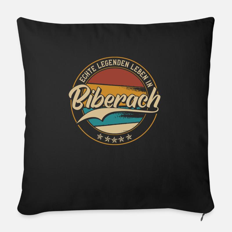 Biberach Echte Legenden leben in Biberacher - Sofakissenbezug 45 x 45 cm - Schwarz