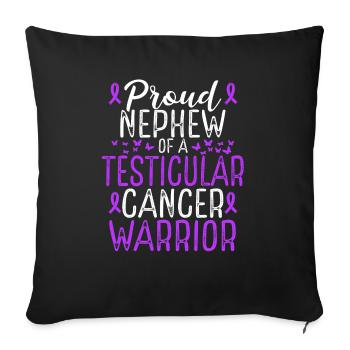 Mouvement de sensibilisation au cancer des testicules Ruban neveu - Housse de coussin décorative 45 x 45 cm - noir - Devant
