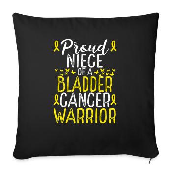Bladder Cancer Awareness Movement for Niece Ribbon - Sofa pillowcase 17,3'' x 17,3'' (45 x 45 cm) - black - Front
