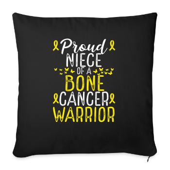 Bone Cancer Awareness Movement for Niece Ribbon - Sofa pillowcase 17,3'' x 17,3'' (45 x 45 cm) - black - Front