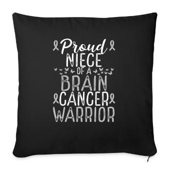 Brain Tumor Awareness Glioblastoma Niece Ribbon - Sofa pillowcase 17,3'' x 17,3'' (45 x 45 cm) - black - Front