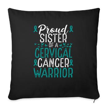 Cervical Cancer Awareness Movement Sister Ribbon - Sofa pillowcase 17,3'' x 17,3'' (45 x 45 cm) - black - Front