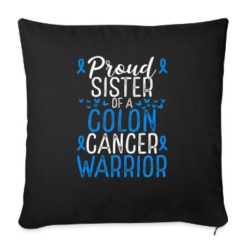 Colon Cancer Awareness Movement for Sister Ribbon - Sofa pillowcase 17,3'' x 17,3'' (45 x 45 cm) - black - Front