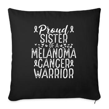Melanoma Cancer Awareness Movement Sister Ribbon - Sofa pillowcase 17,3'' x 17,3'' (45 x 45 cm) - black - Front