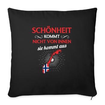Nationalität Sportmannschaft Fan Norwegen - Sofakissenbezug 45 x 45 cm - Schwarz - Vorne