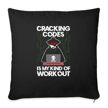 Codes de piratage de pirates professionnels de la cybersécurité - Housse de coussin décorative 45 x 45 cm - noir - Devant