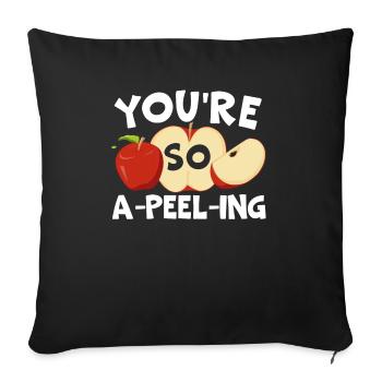 Tu es tellement un amoureux des fruits Cueillette de pommes - Housse de coussin décorative 45 x 45 cm - noir - Devant