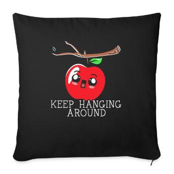Keep Hanging Around Apple Fruit Lover Apple - Sofa pillowcase 17,3'' x 17,3'' (45 x 45 cm) - black - Front