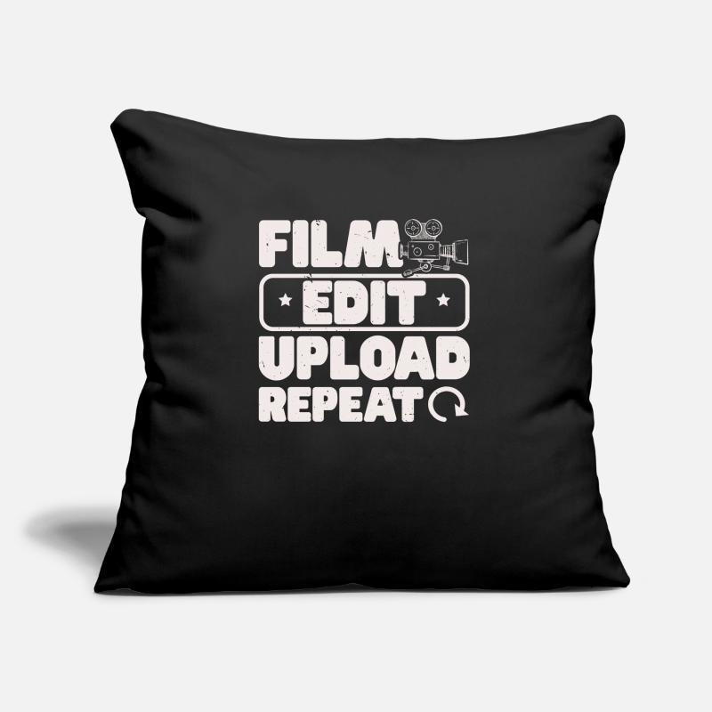 Filmbearbeitung Upload Repeat Content Creator Vlogger Sofakissenbezug 45 x 45 cm