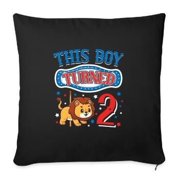 Carousel Birthday Party Lion This Boy - Sofa pillowcase 17,3'' x 17,3'' (45 x 45 cm) - black - Front