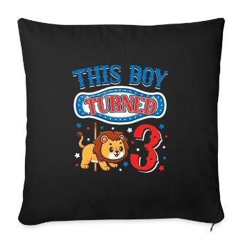 Carousel Birthday Party Lion This Boy - Sofa pillowcase 17,3'' x 17,3'' (45 x 45 cm) - black - Front