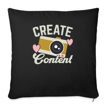 Create Content Creator Social Media Influencer - Sofa pillowcase 17,3'' x 17,3'' (45 x 45 cm) - black - Front