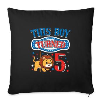 Carousel Birthday Party Lion Dieser Junge Wurde 5 - Sofakissenbezug 45 x 45 cm - Schwarz - Vorne