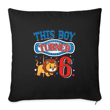 Carousel Birthday Party Lion Dieser Junge Wurde 6 - Sofakissenbezug 45 x 45 cm - Schwarz - Vorne