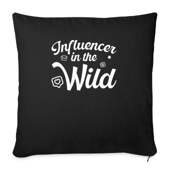 Influenceur In The Wild Content Creator Vlogger - Housse de coussin décorative 45 x 45 cm - noir - Devant