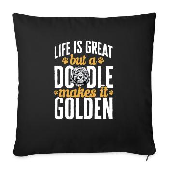 Goldendoodle Doodle Dog - Sofa pillowcase 17,3'' x 17,3'' (45 x 45 cm) - black - Front