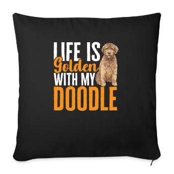 Goldendoodle Doodle Dog - Sofa pillowcase 17,3'' x 17,3'' (45 x 45 cm) - black - Front