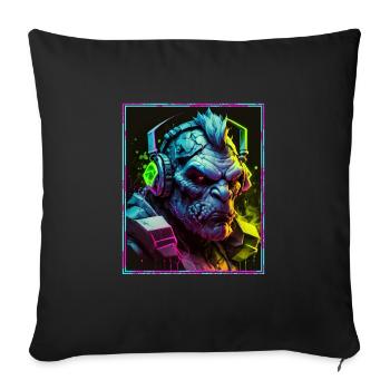 Orc Polygon Headset Headphones Gamer Geometric - Sofa pillowcase 17,3'' x 17,3'' (45 x 45 cm) - black - Front